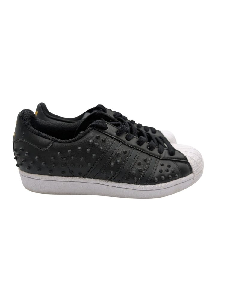Adidas Superstar Studded Black Leather Sneakers Size Womens 8 Us Mens 9